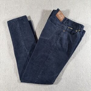 Polo Ralph Lauren Corduroy Pants Size 18x30 Navy Blue Straight Cotton Stretch
